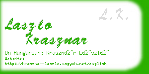 laszlo krasznar business card